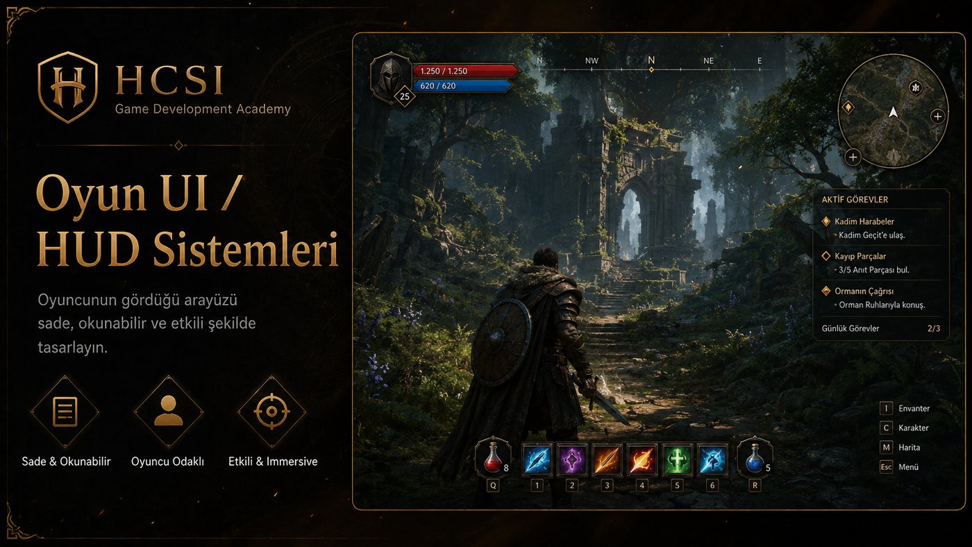 Oyun UI ve HUD sistemleri örneği